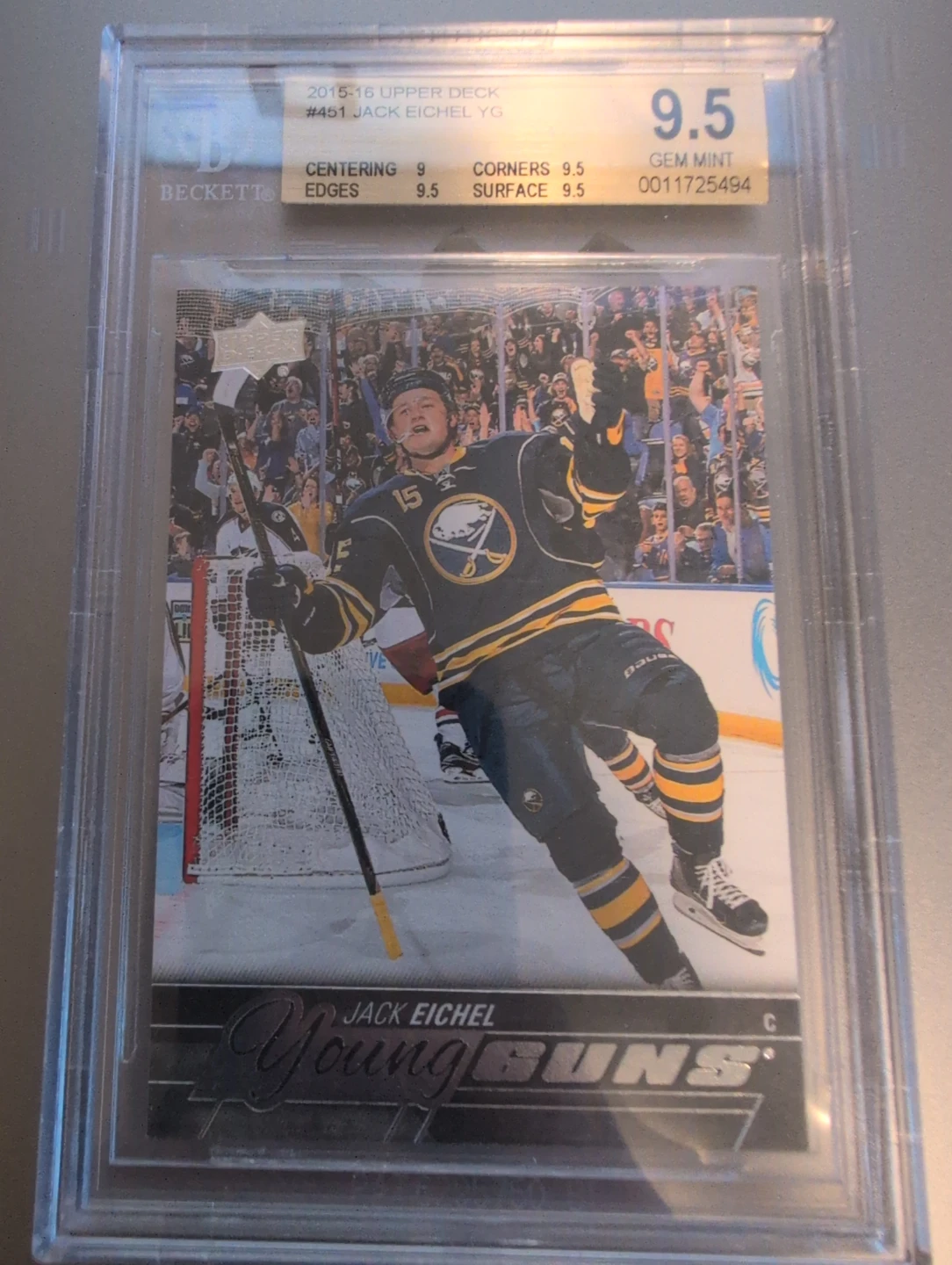 Jack Eichel Young Guns BGS 9.5 Hockey Card