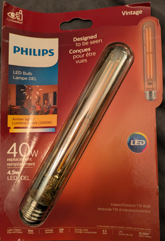 🥕Philips Vintage 40w LED T10 Bulb - New in sealed packages x 10