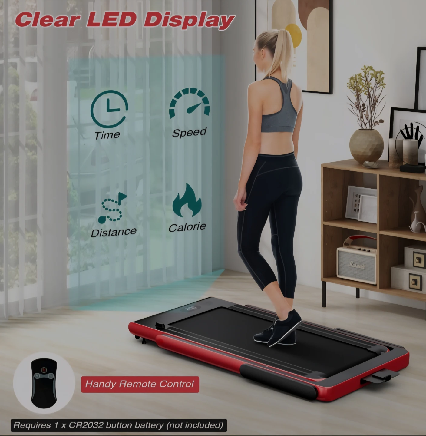Folding Treadmill - Red - photo 5