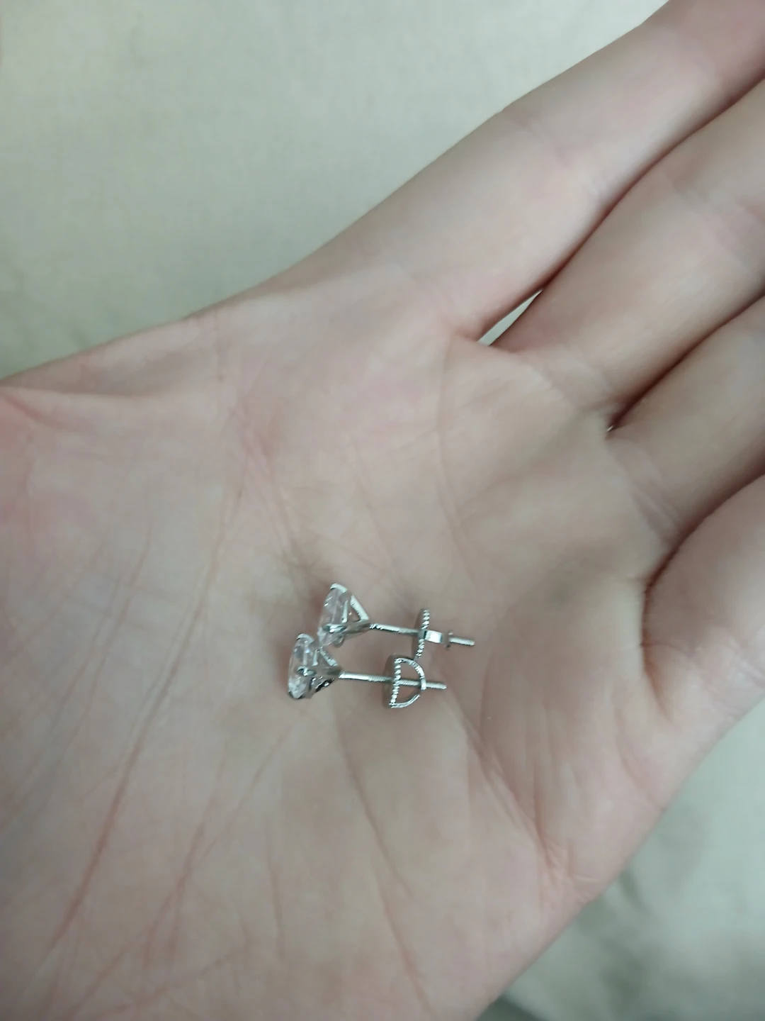 925 Silver And Moissanite Screw Back Stud Earrings