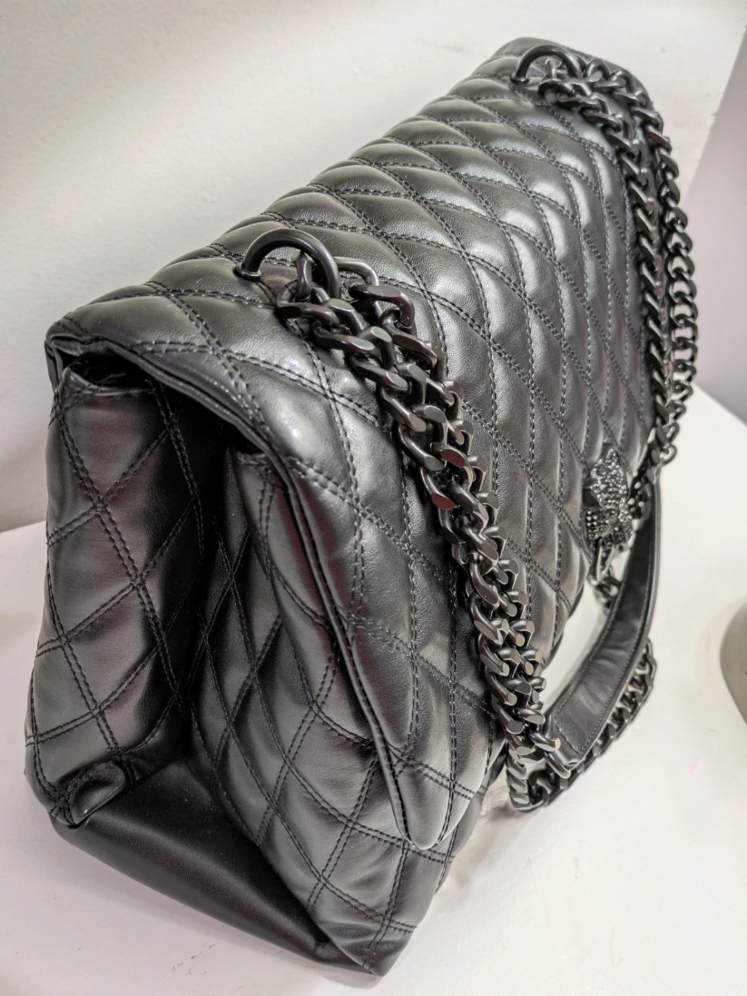 Black Quilted Chain Bag - photo 2