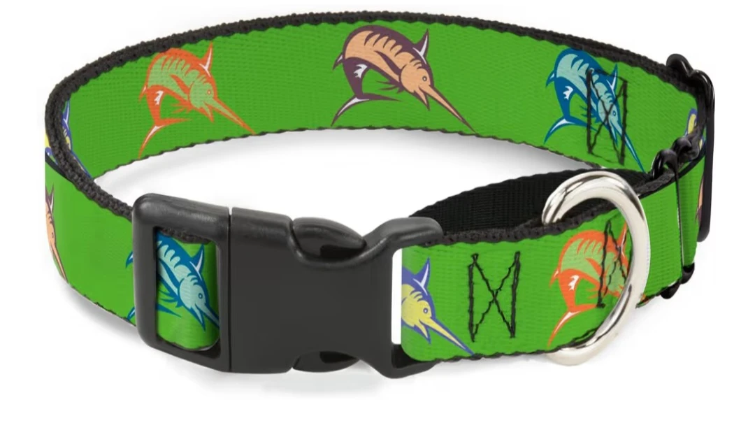 Dog Collar - Marlin Print - Size S