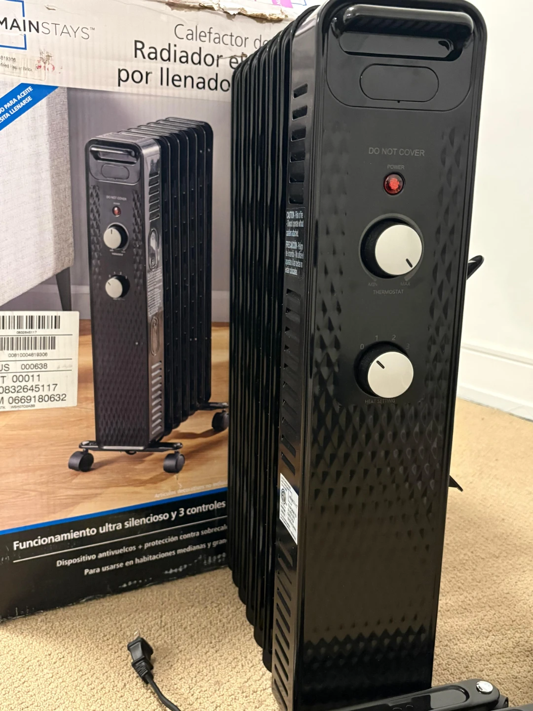 🥕Mainstays Oil-Filled Radiator Heater - Black - photo 2
