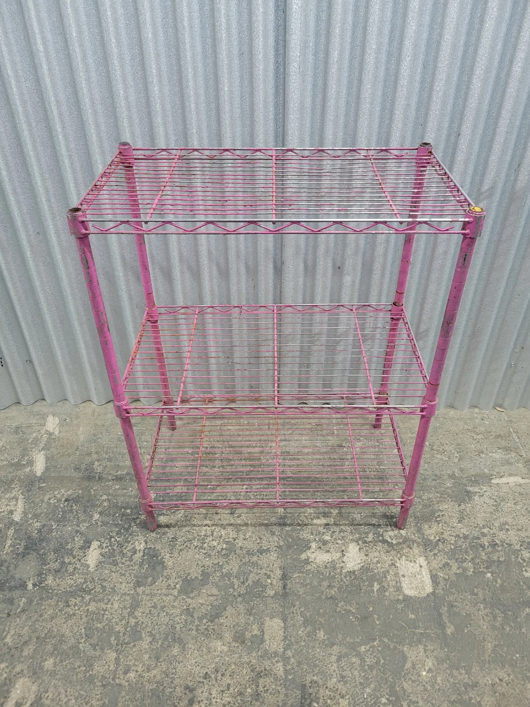 Pink 3-Tier Wire Shelving Unit