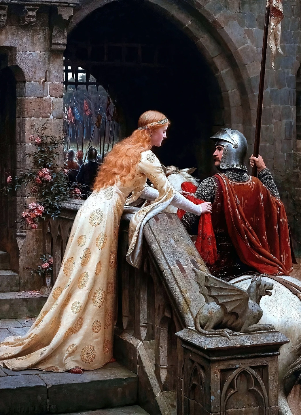 Framed Art Print - Medieval Knights and Ladies - photo 2