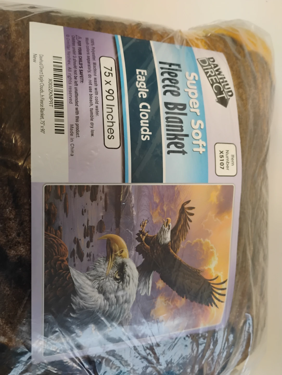 New Pawhud Direct Eagle Clouds Fleece Blanket 75x90 - photo 2