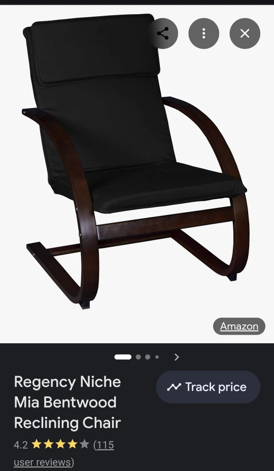 Bentwood Reclining Chair Black & Brown