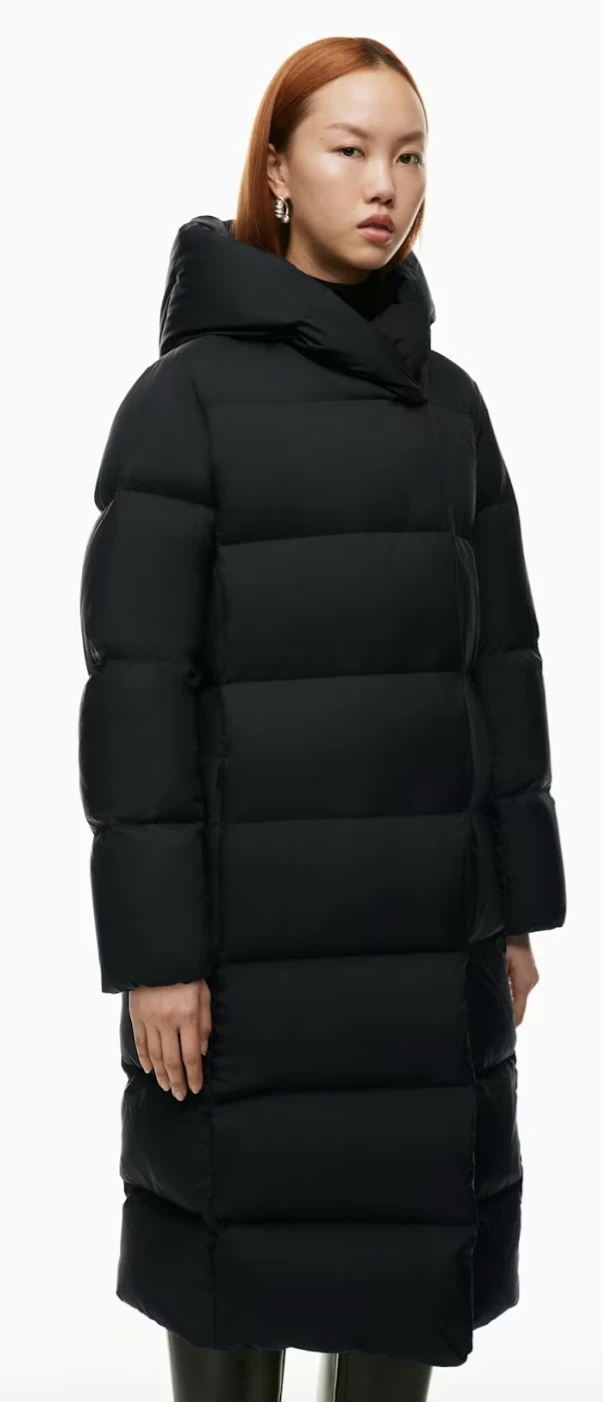 Aritzia Duvet Puffer Long Black Coat Size L - photo 2