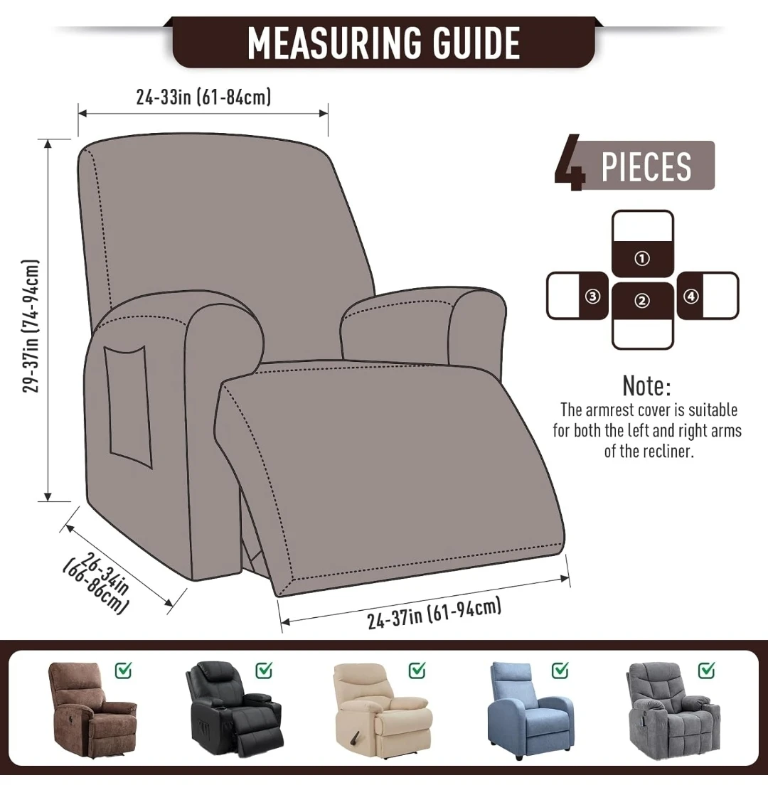 Chocolate Recliner Cover (4-Piece) - photo 2