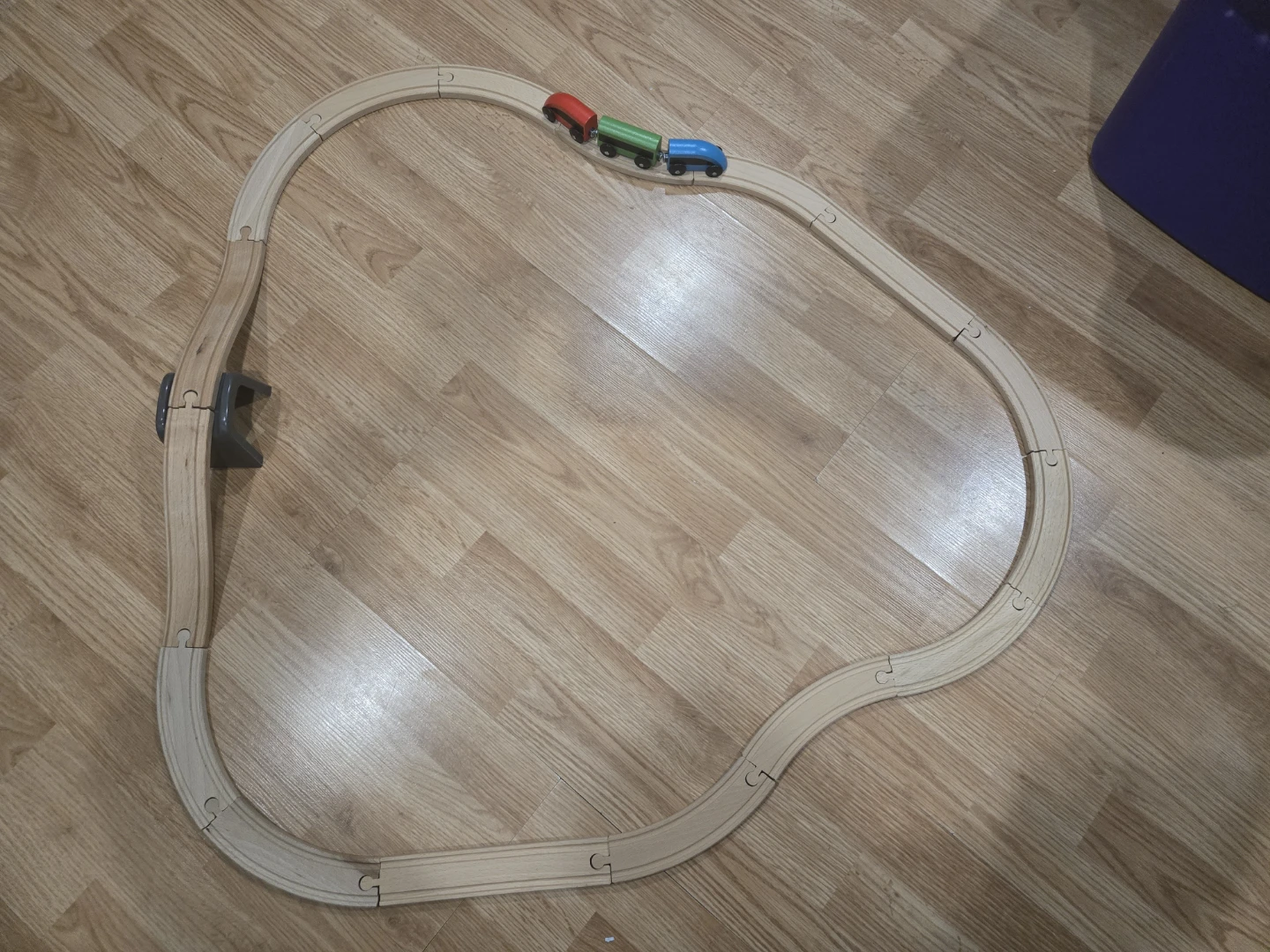 Wooden Train Track Set with 3 cars - photo 2