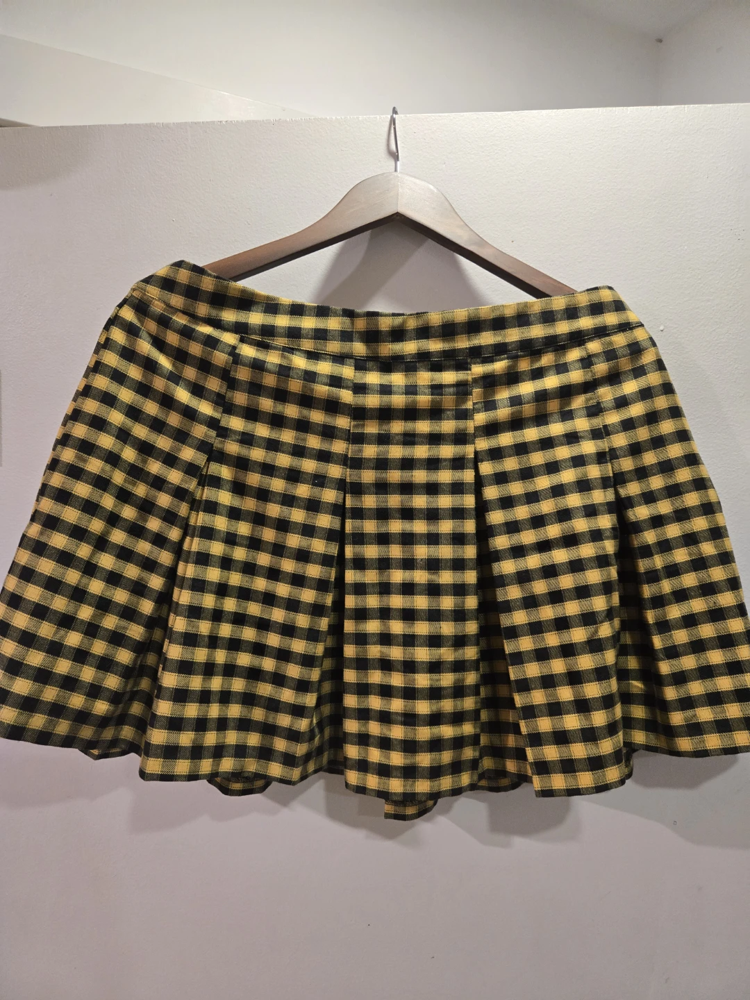 Divided H&M Plaid Mini Skirt Yellow/Black Size 14