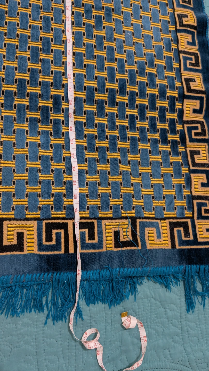 Vintage Turkish Prayer Rug - Blue & Gold, 25x37" - photo 4