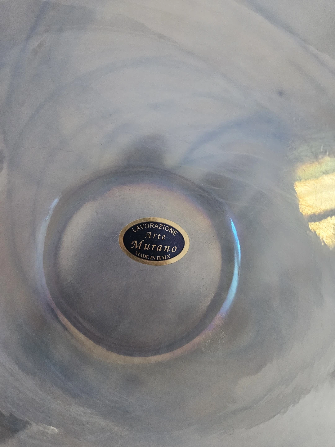 Murano Art Glass Bowl - Blue & White - photo 2