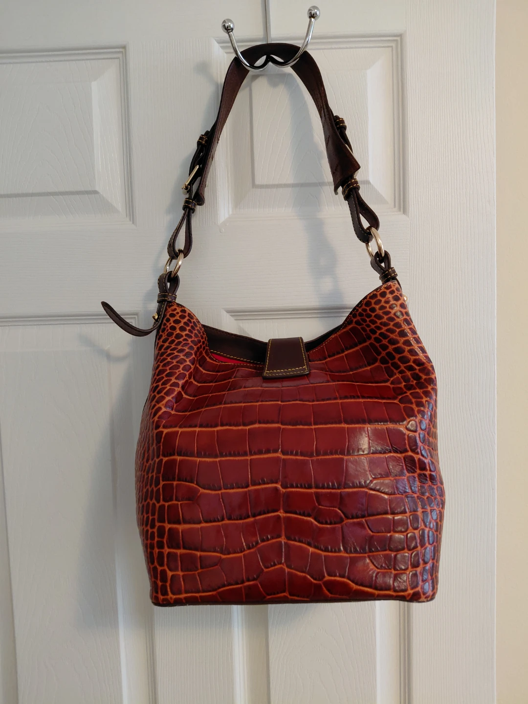 Dooney & Bourke Alligator Embossed Leather Hobo Bag - photo 2