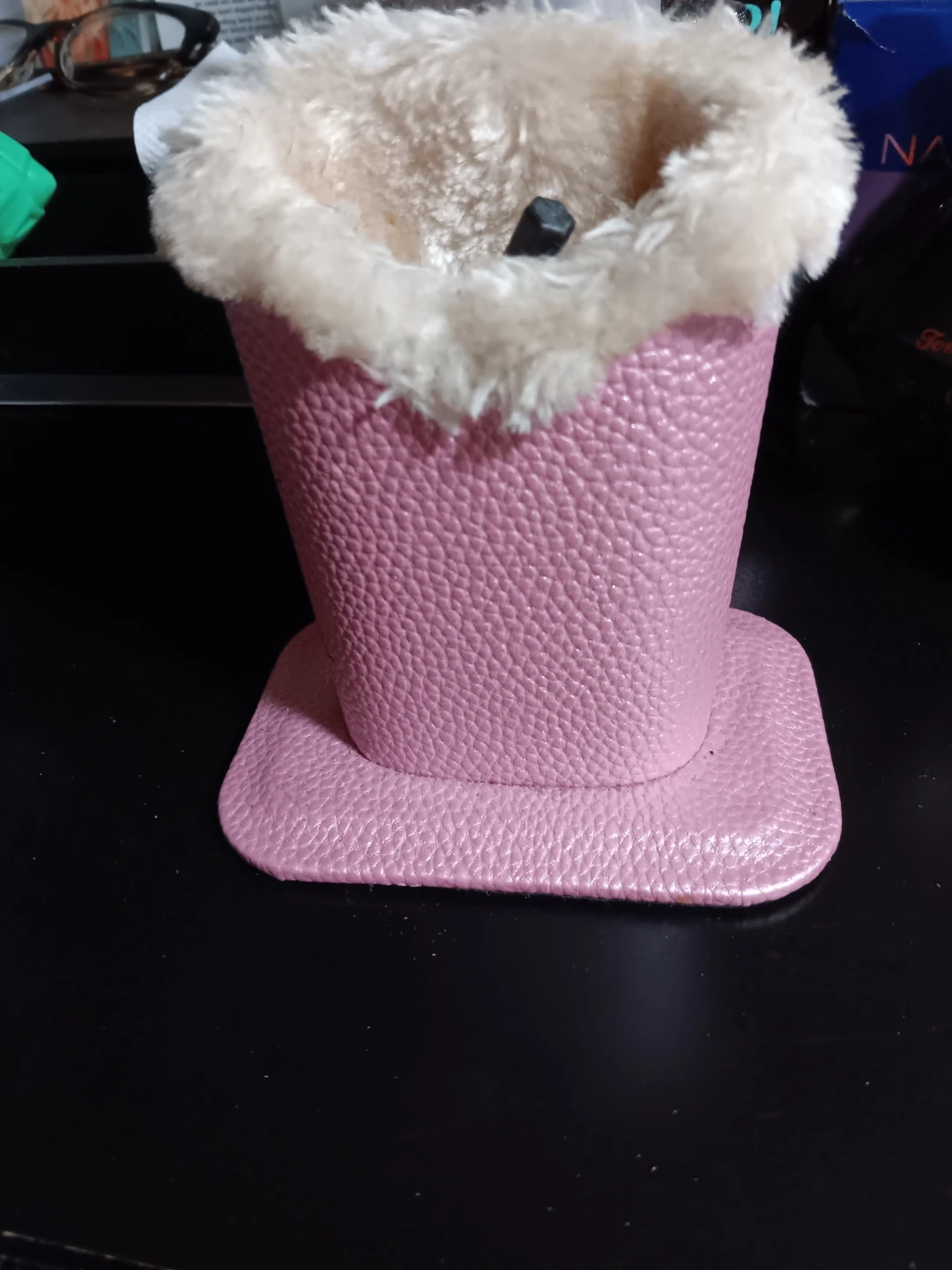Pink Faux Leather Glasses Holder🥕