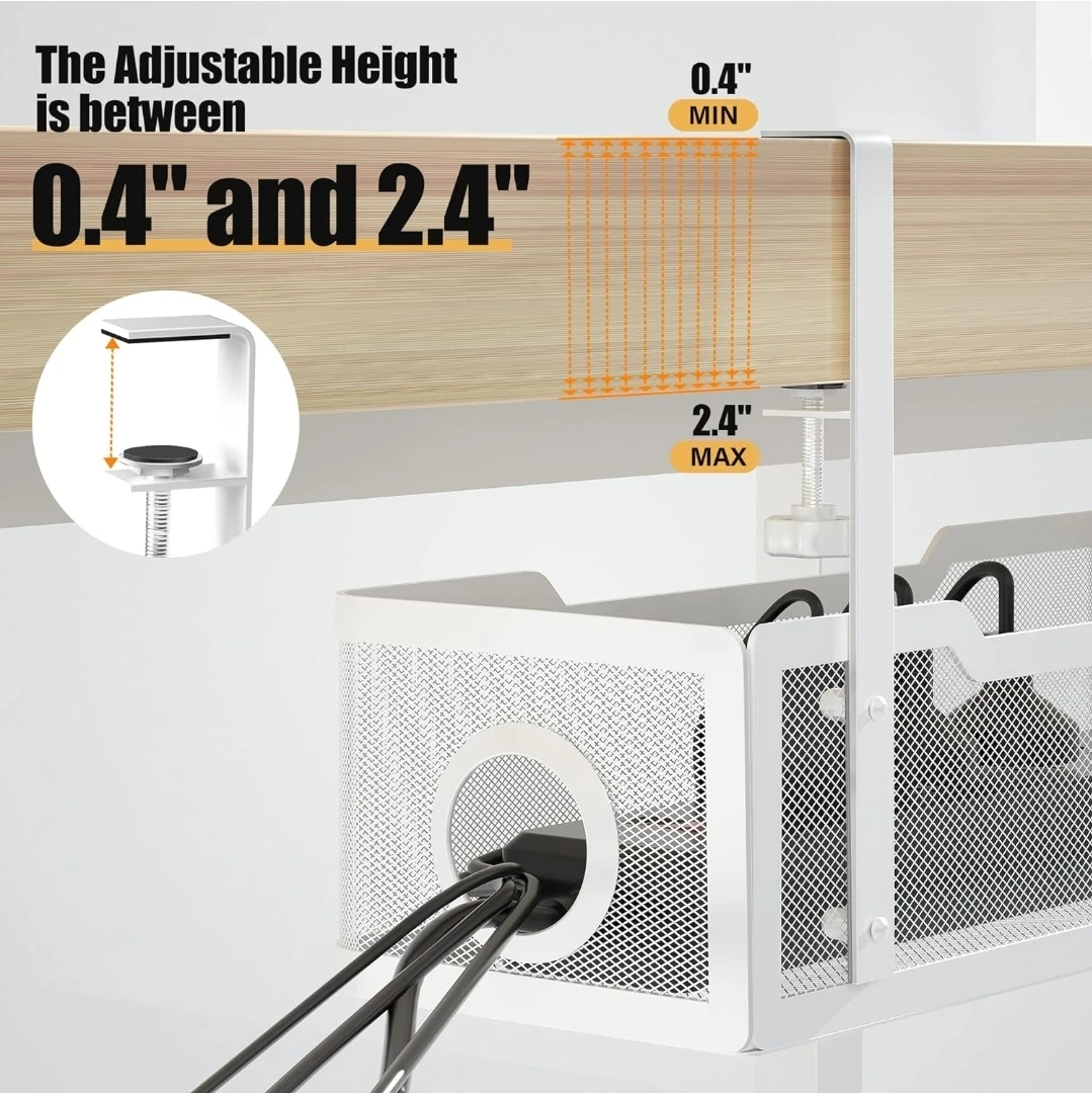 Cinati Under Desk Cable Management Tray - White - photo 2