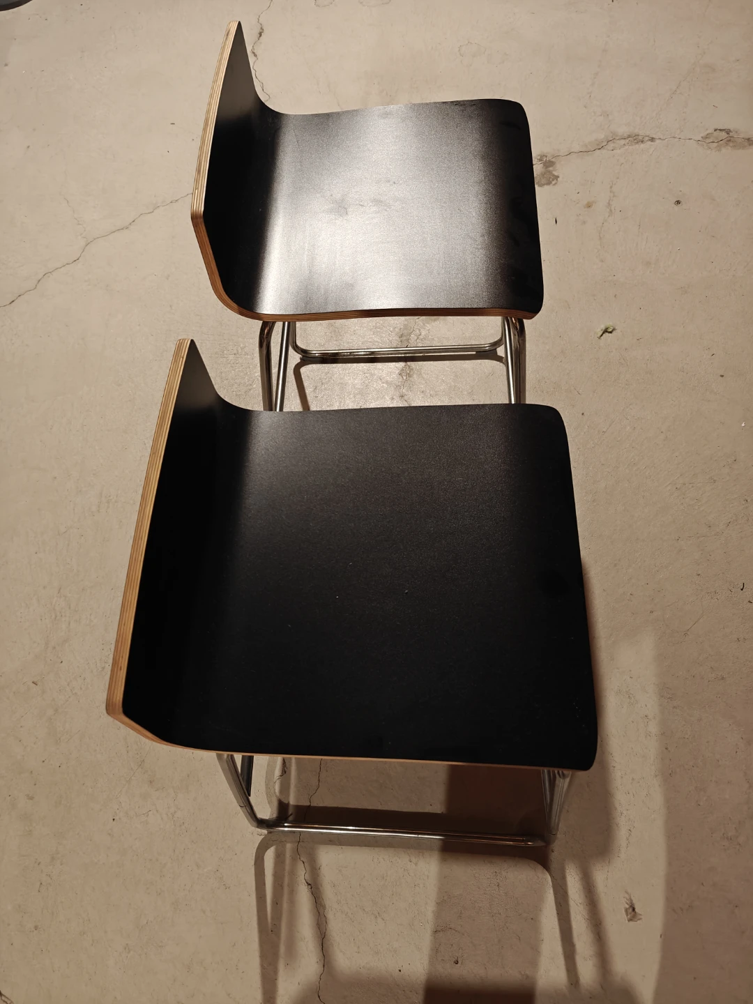 Black Modern Stacking Bar Chairs - Set of 2 - photo 2