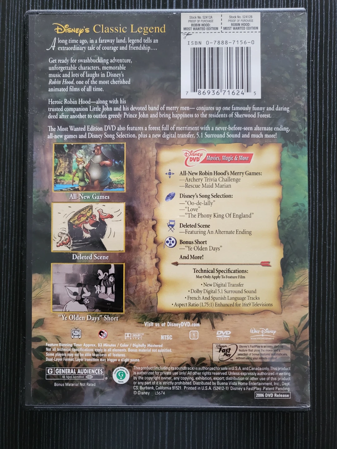 Disney's Robin Hood: Most Wanted Edition DVD - photo 2