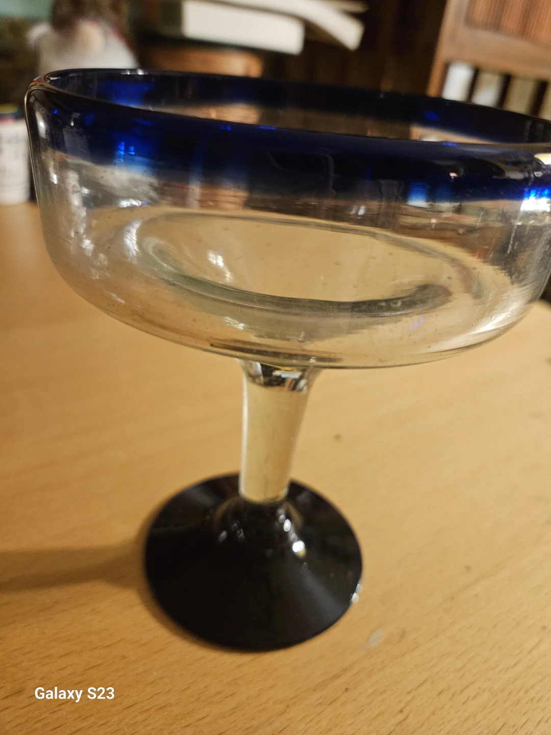 Blue Rim Margarita Glass - photo 2