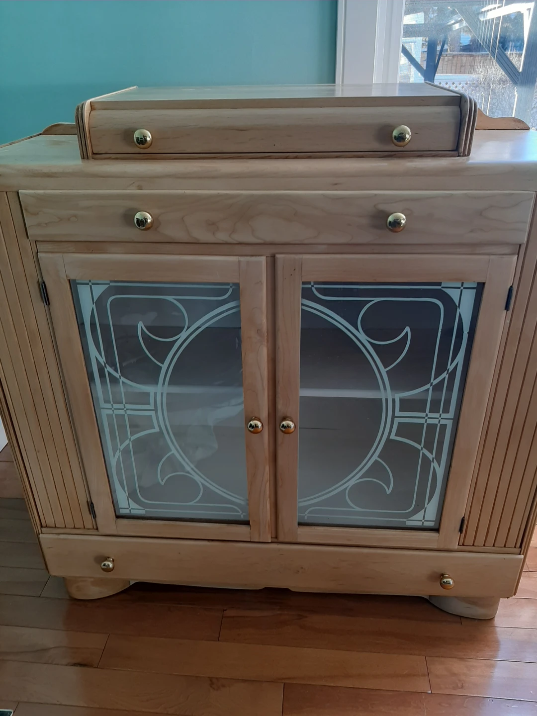 Wooden Cabinet with Glass Doors