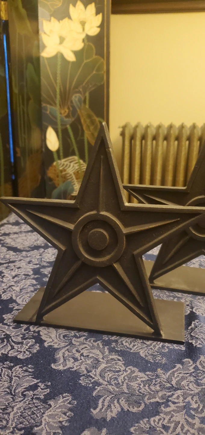 Vintage Cast Iron Star Bookends - photo 2