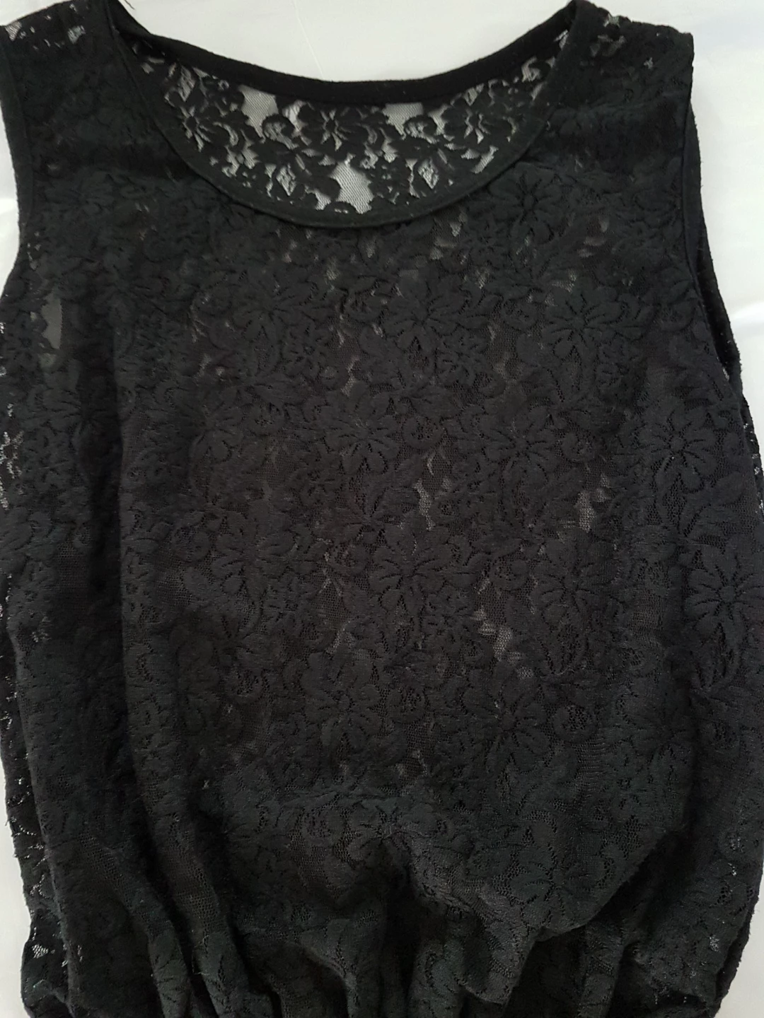 Women's Black Lace Top Grey Skirt Dress