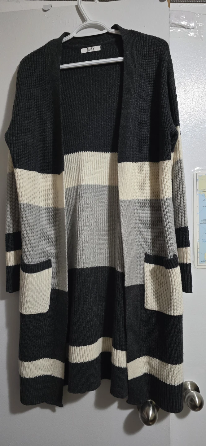 SUZY Striped Cardigan Sweater