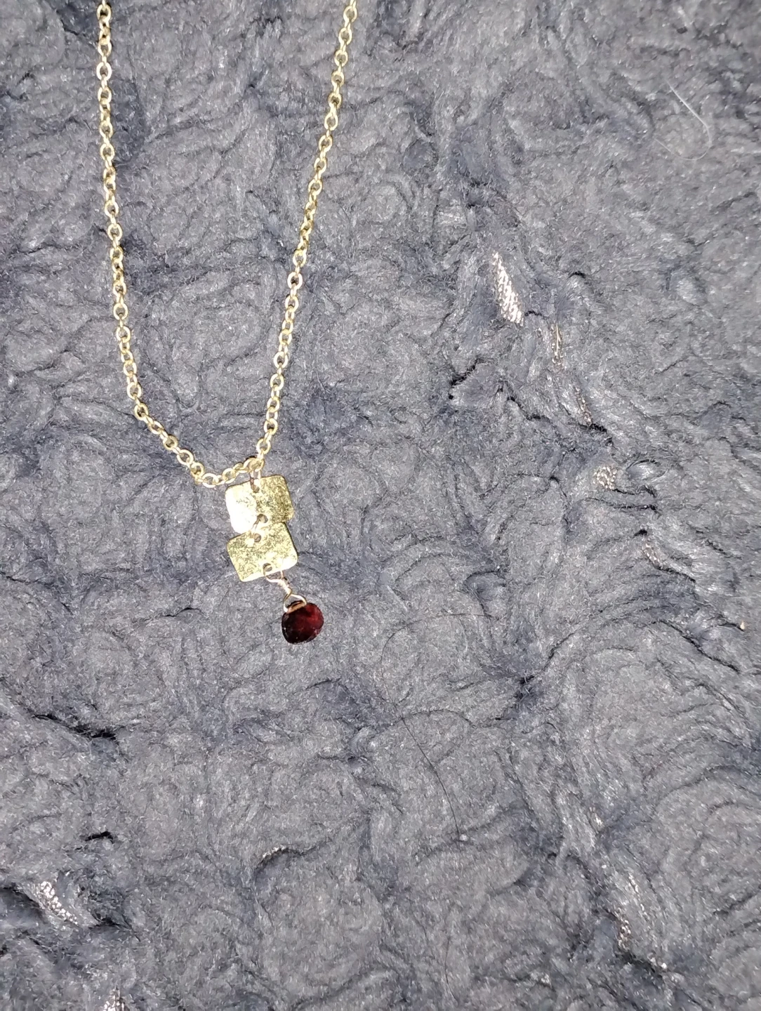 10k gold Necklace with Red Bead