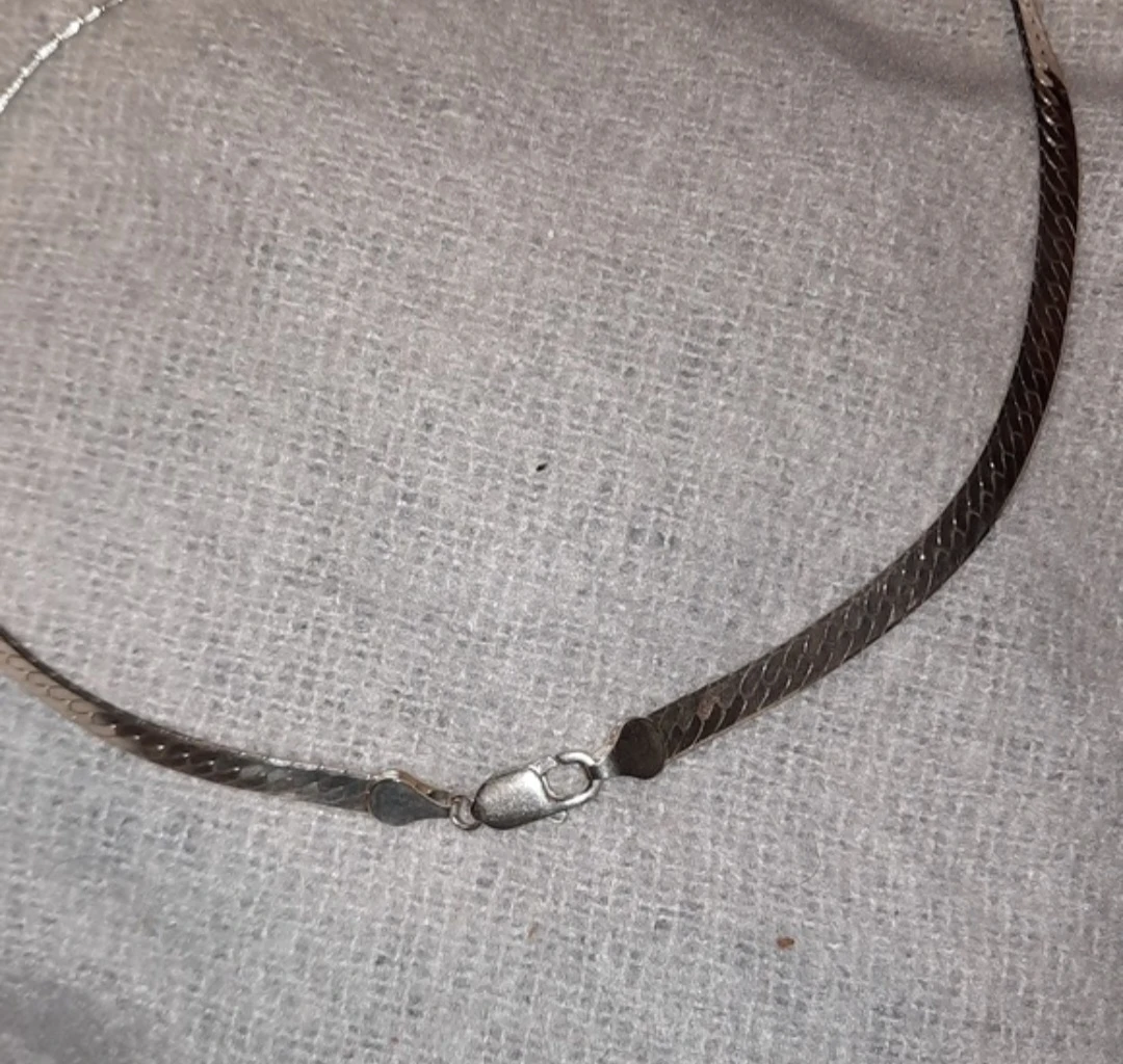 Sterling Silver HEFTY CHUNKY Herringbone Necklace - photo 2