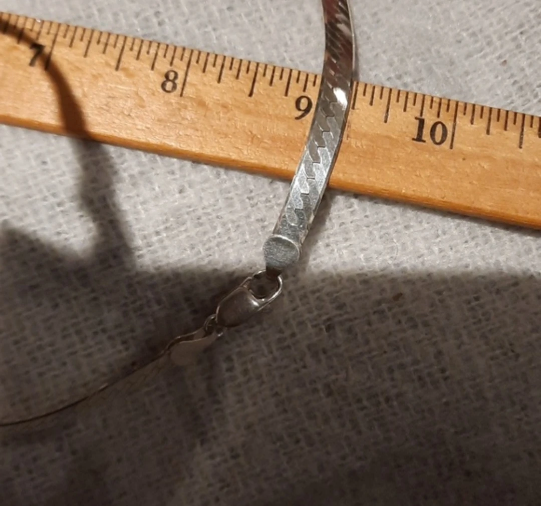 Sterling Silver HEFTY CHUNKY Herringbone Necklace - photo 4