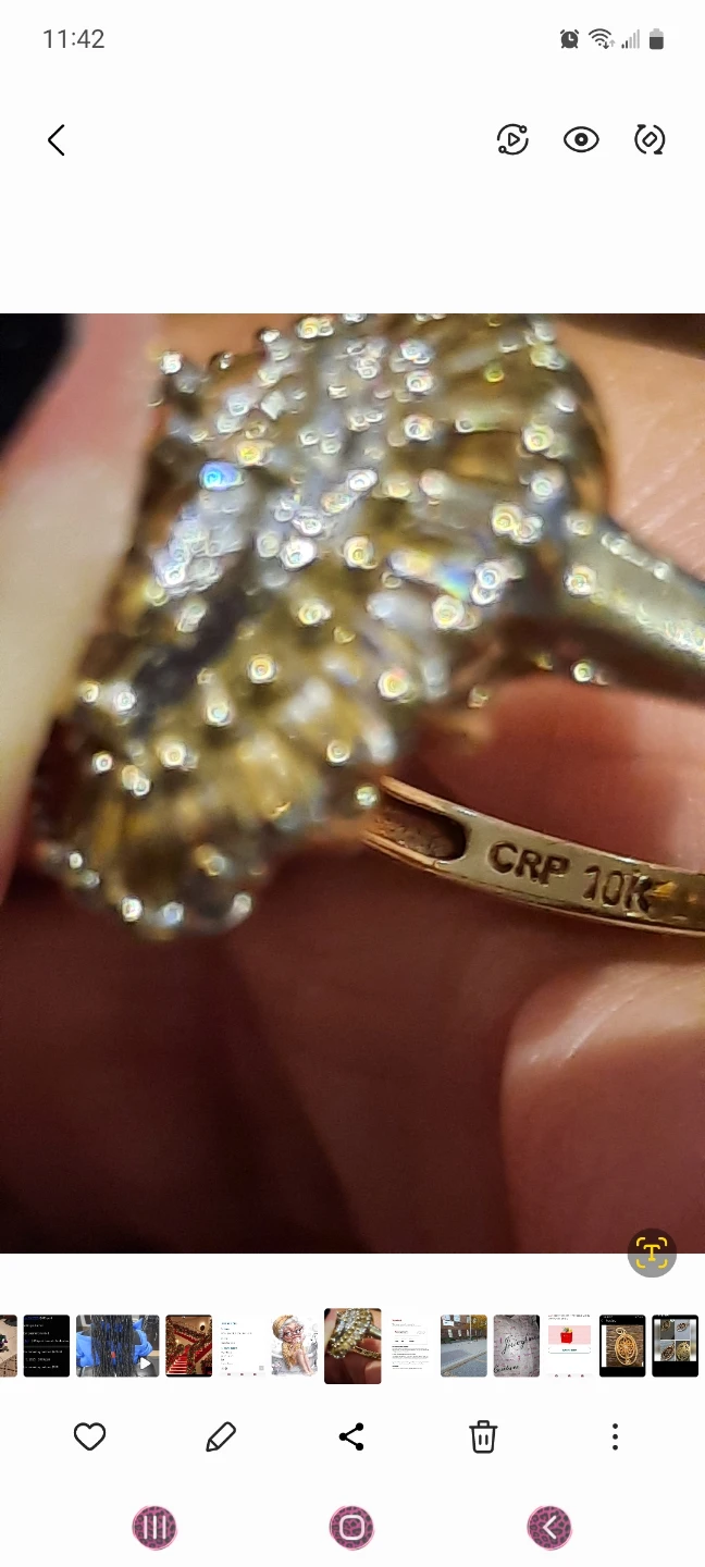 Solid 10k Gold Cluster CZ Heart Ring 7 - photo 5