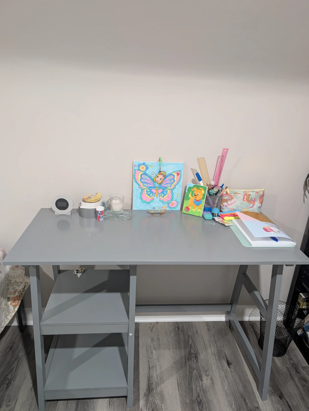 Grey Two-Tier Desk