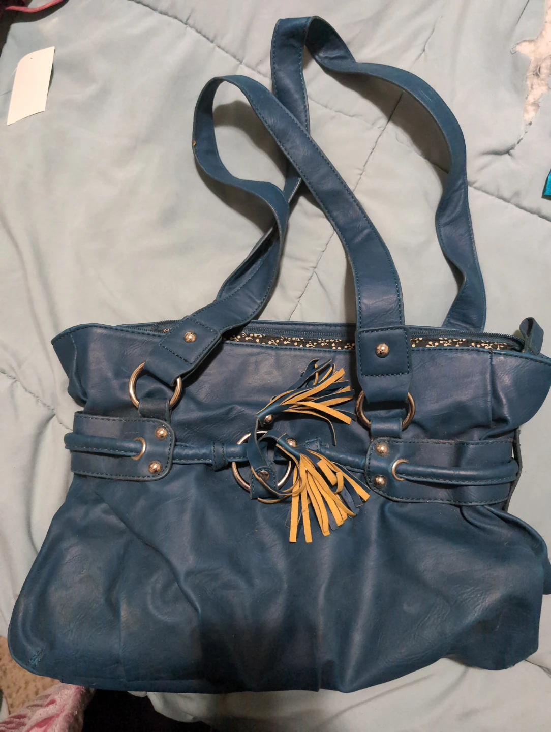 Blue Forelli Tote Bag with Tassel