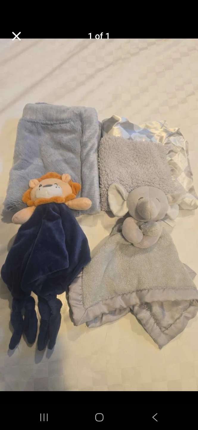 Baby Lovey Security Blankets - Lion & Elephant