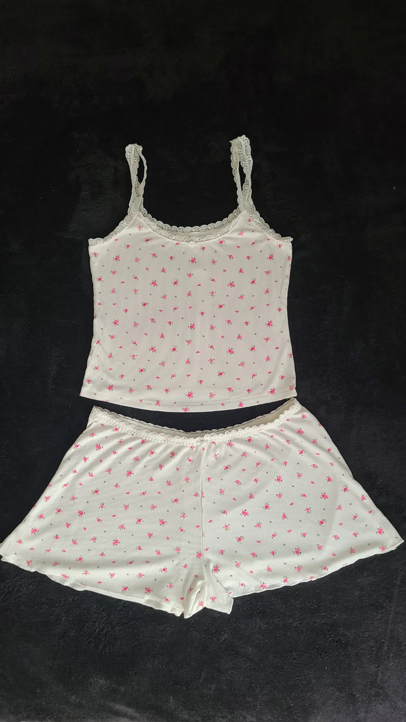 Skims Soft Lounge Lace Cami (M) & Short (L) Set - Neon Orchid 🏆 - photo 3