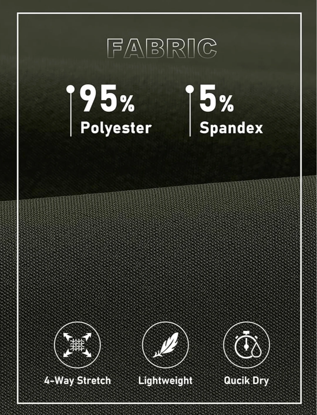 MoFiz Men’s Lightweight Hiking Pants XXL, Army Green - photo 5