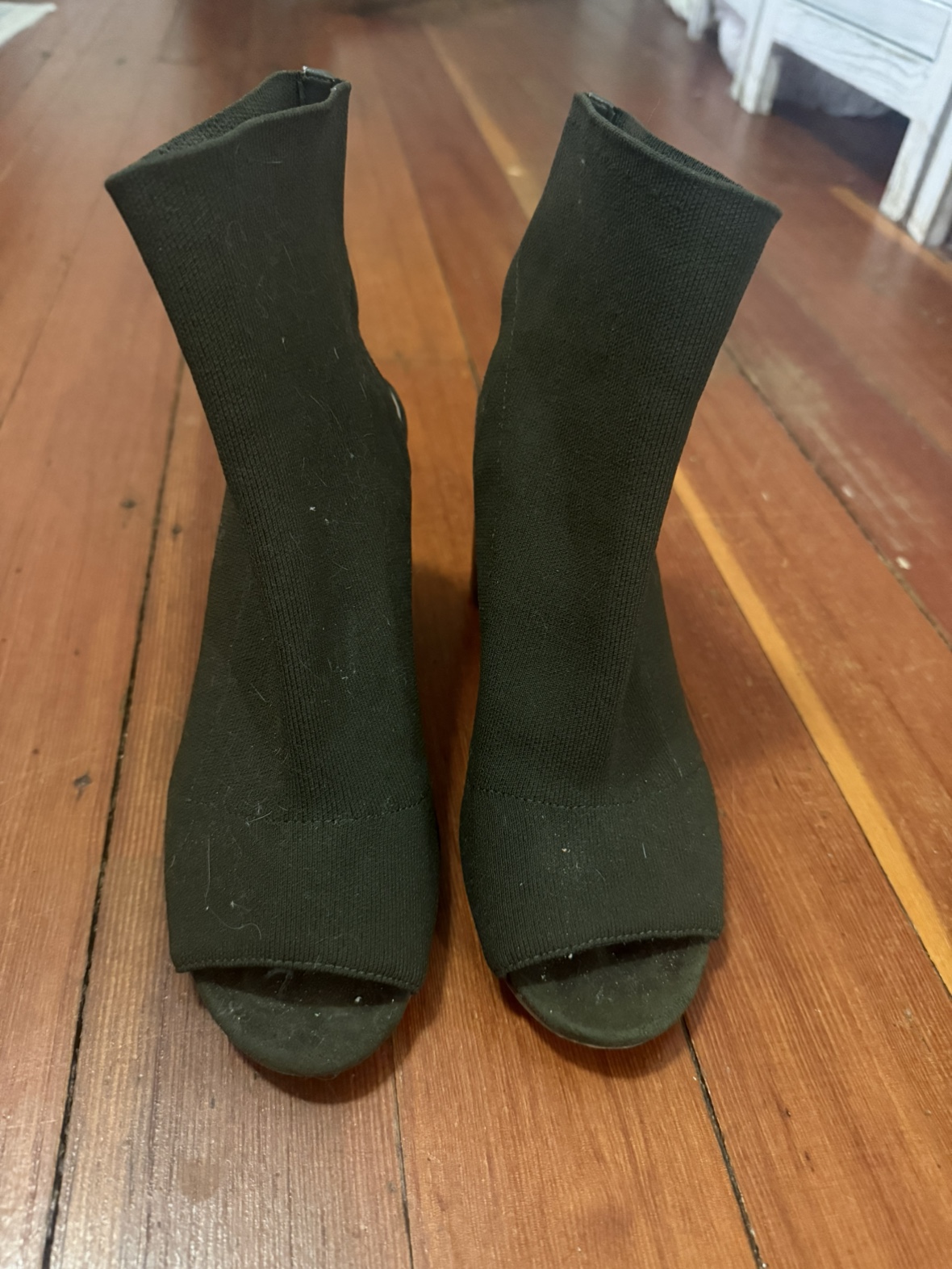 Steve Madden Olive Green Peep-Toe Booties - photo 2