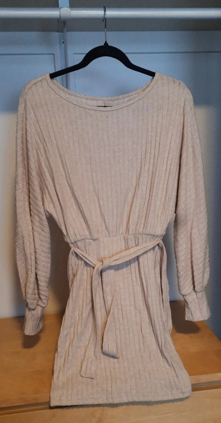 Belted Ribbed Knit Mini Dress - photo 2