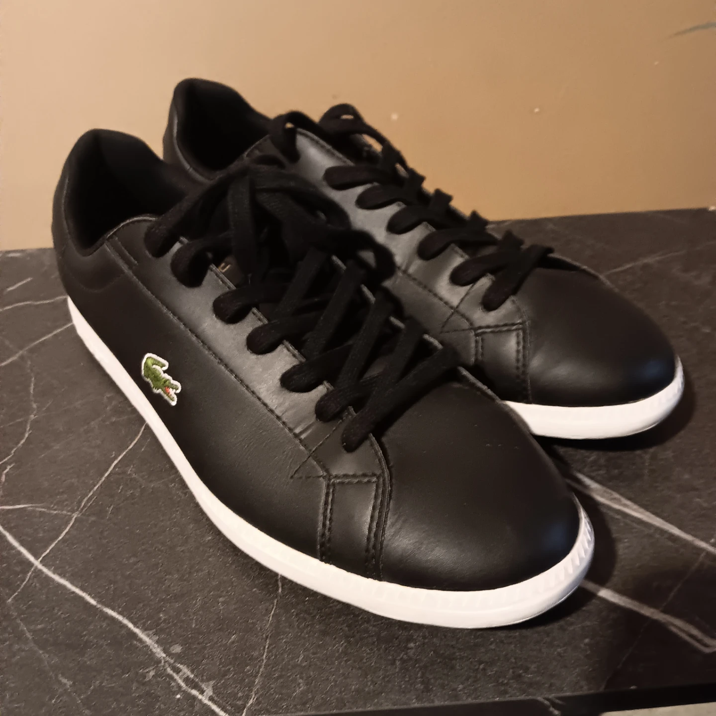 Lacoste Black Leather Sneakers
