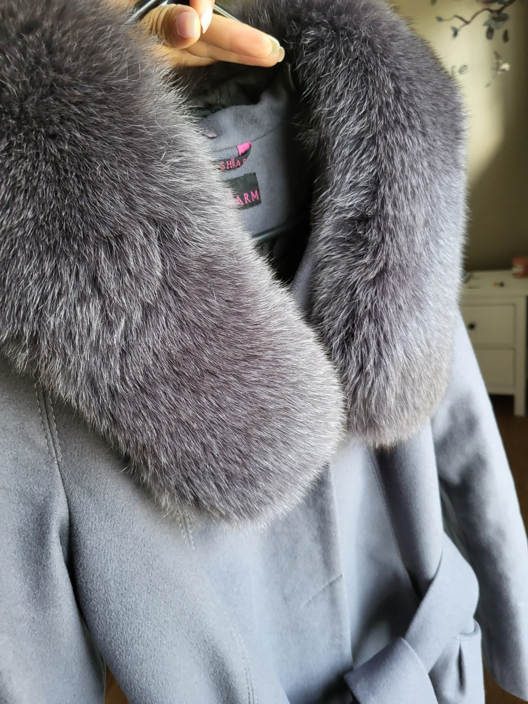 SHARM Collection Grey Winter Coat w/ Fur Collar - Size 48 - photo 3