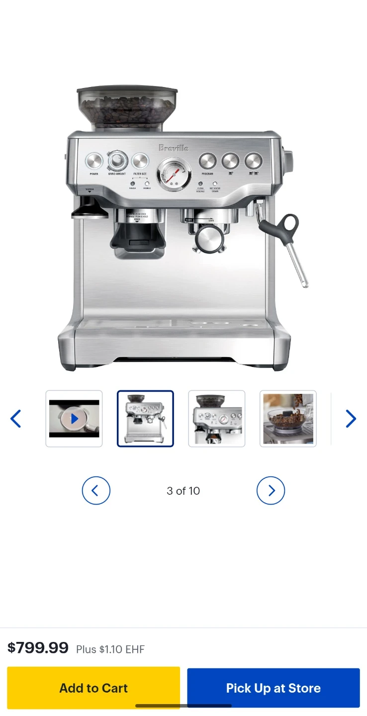 Breville Barista Express Espresso Machine BES870XL - photo 2