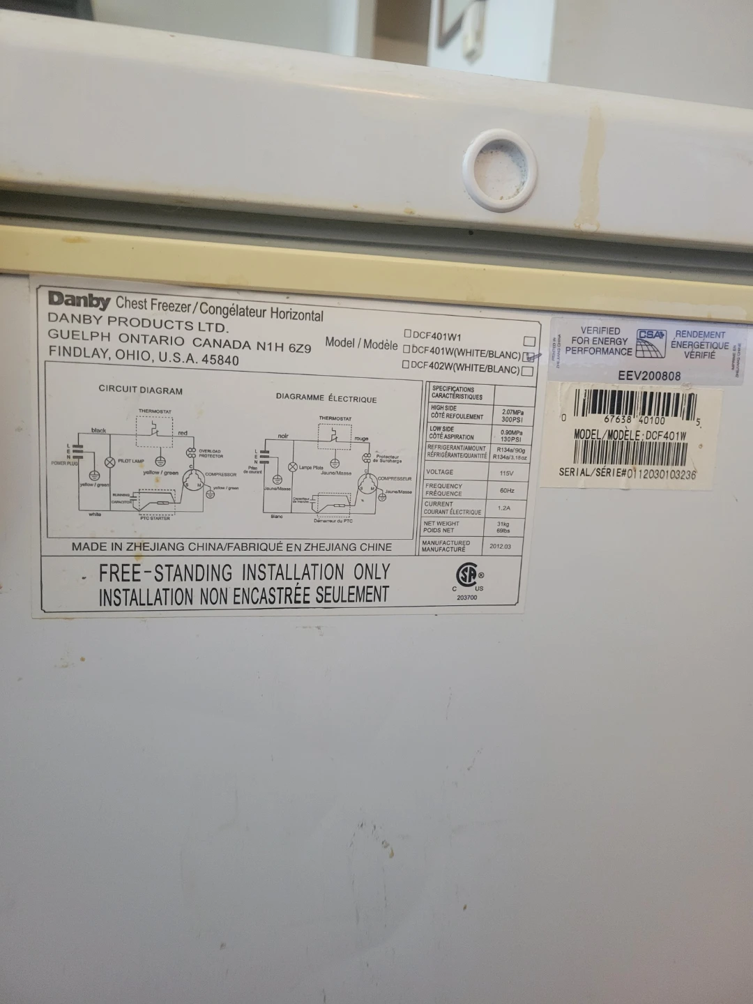 Danby Chest Freezer - White