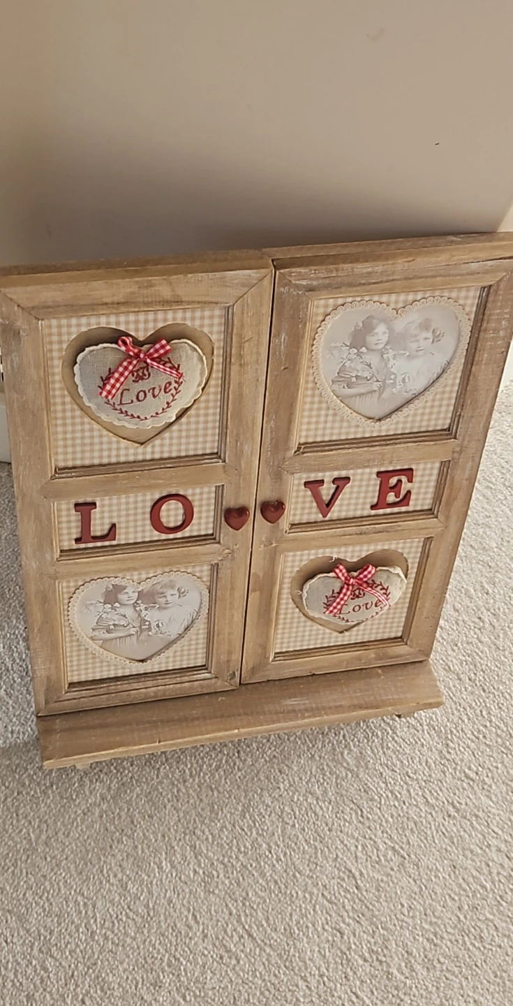Wooden Love Photo Mirror Frame