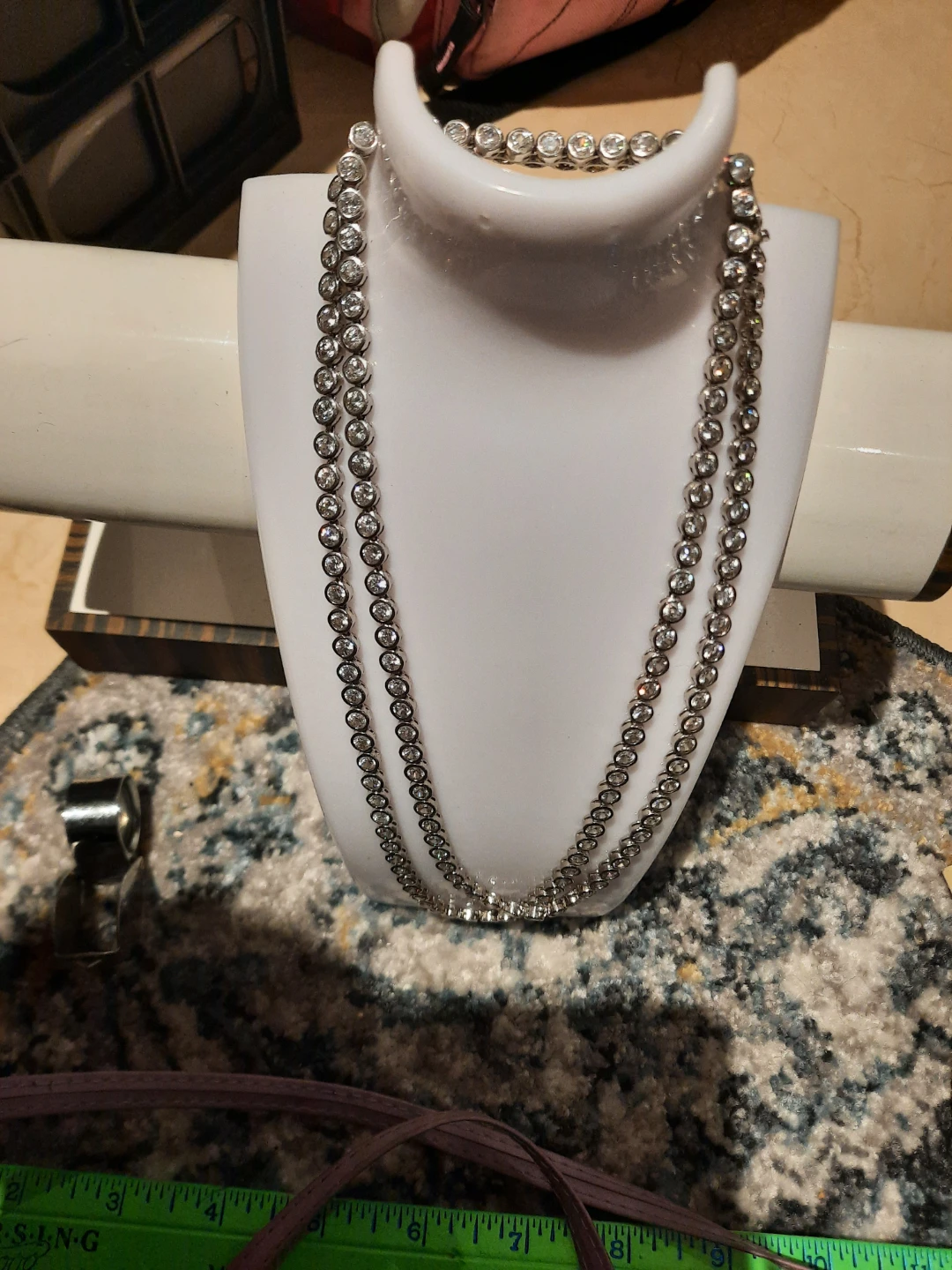 Massive 36" Tennis CZ Necklace Solid sterling silver