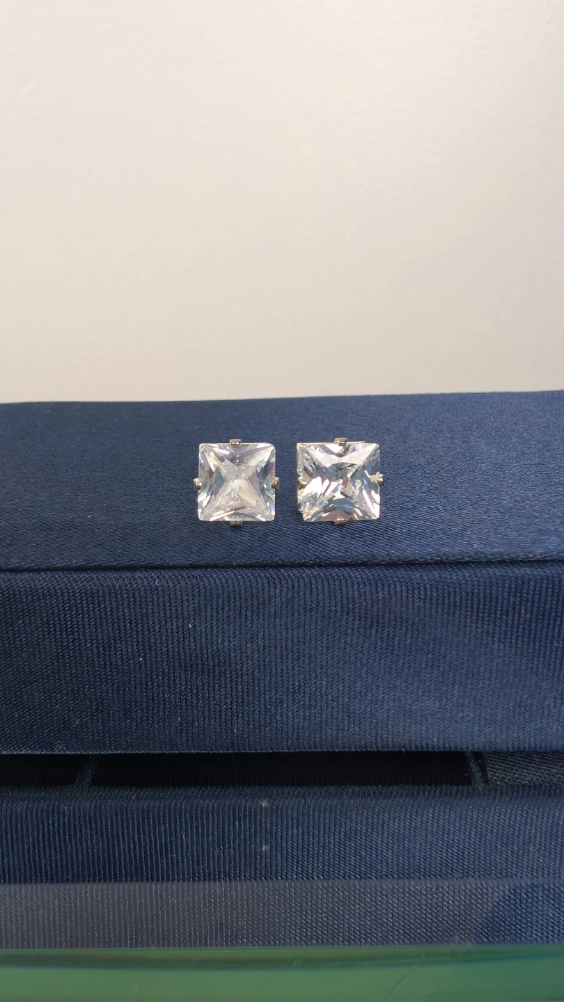 Clear Square Cut Stud Earrings - photo 5