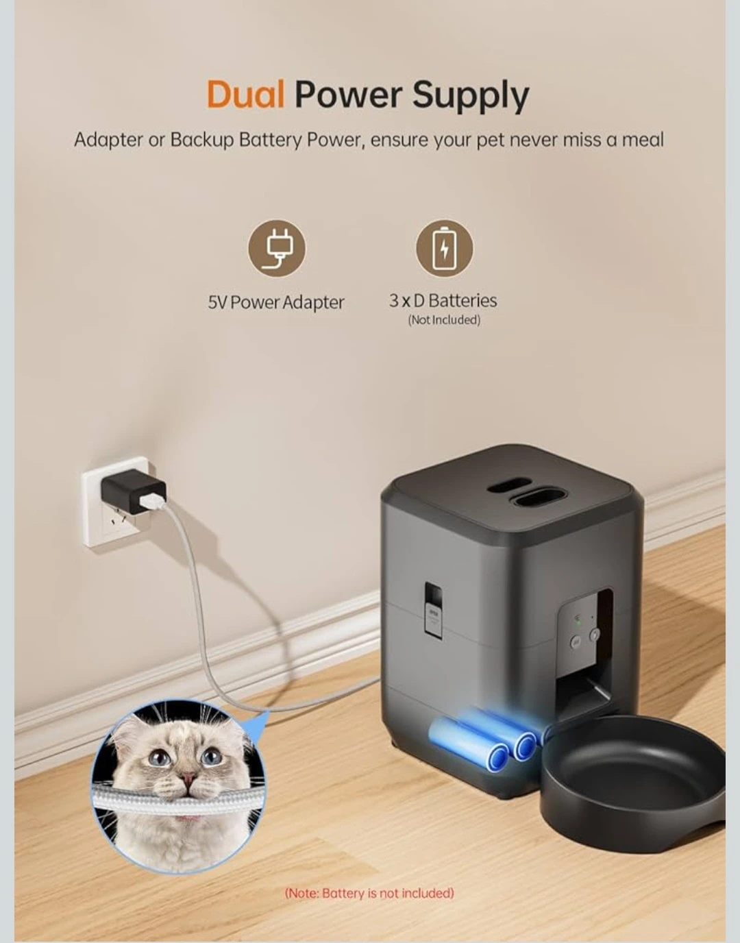 Automatic Cat Feeder with App Control, WiFi Timed Cat Food .. - photo 5