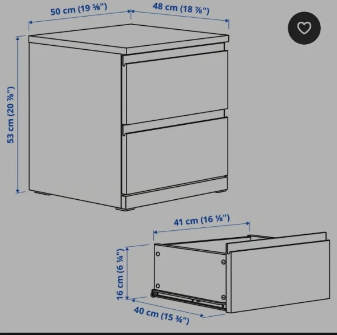 Ikea 2-Drawer Nightstand - photo 2