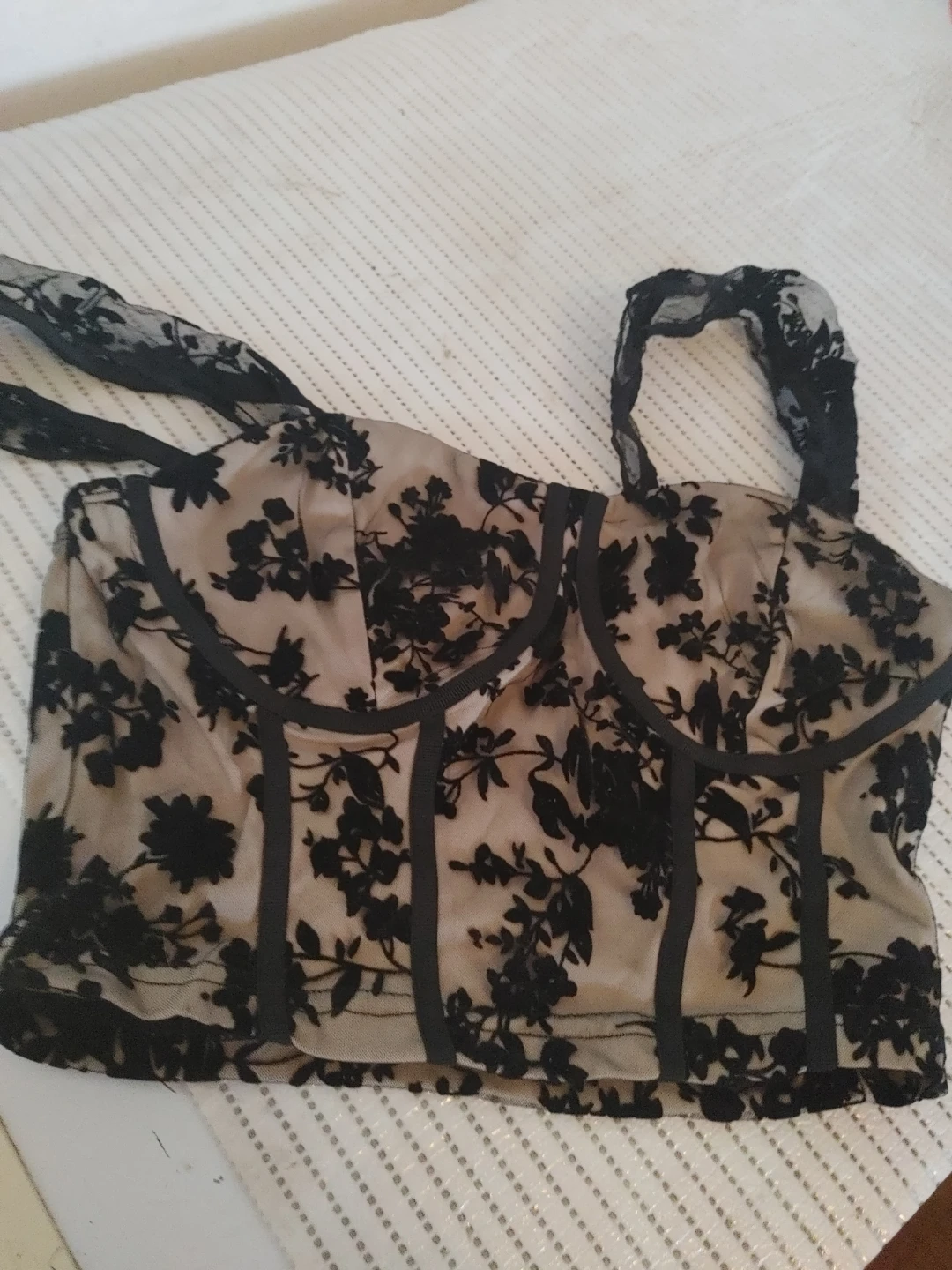 Shein Floral Lace Corset Top - Size M