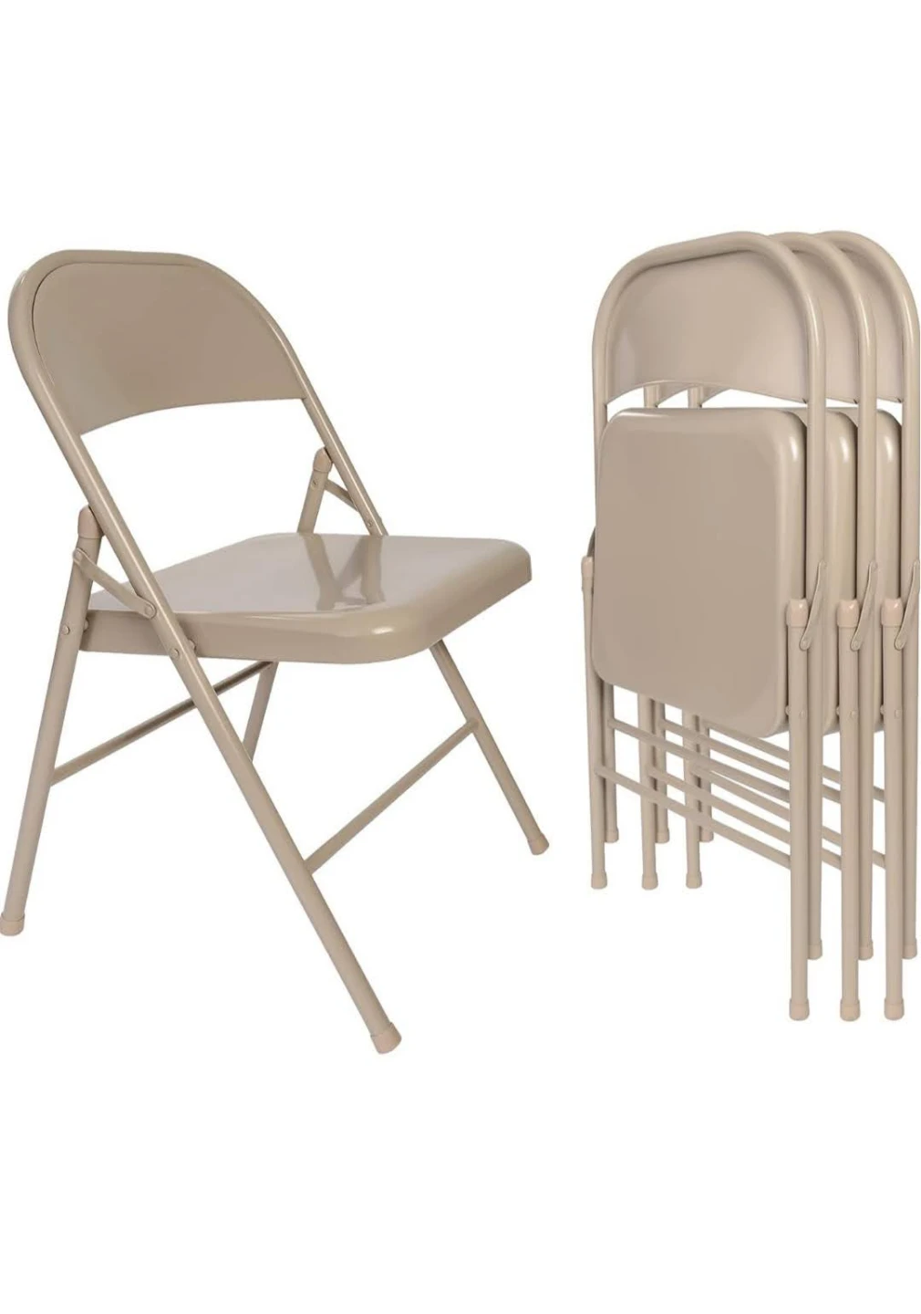 Beige Metal Folding Chair - Great Condition!