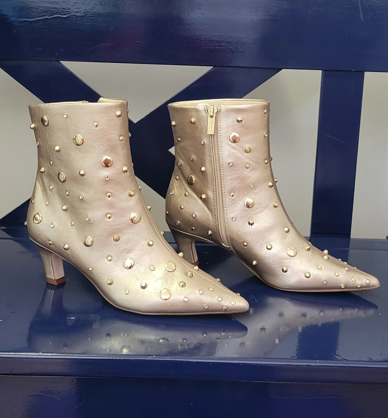 Jessica Simpson Viviana Ankle Boots - Gold, Size 7 - photo 2